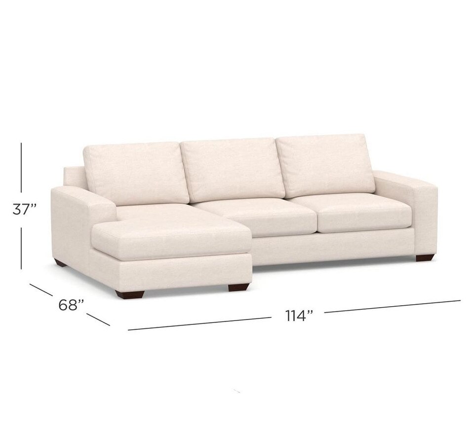Big Sur Square Arm Upholstered Sofa With Chaise Sectional (290 cm